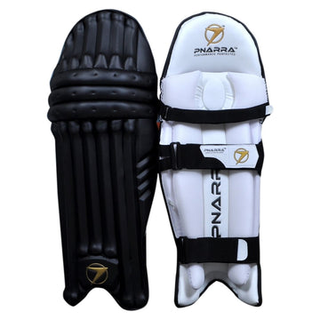 PNARRA black batting pads with bold look and durable, high-impact padding