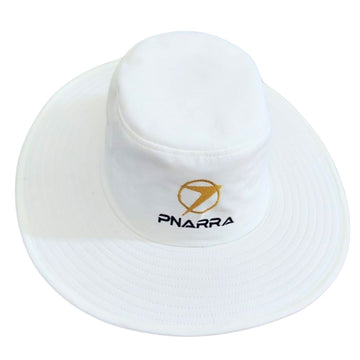 PNARRA Premium White Umpire Hat with wide brim for sun protection