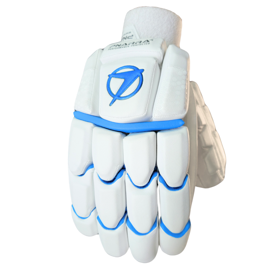 PNARRA White Batting Gloves showcasing ventilated finger construction with nylon gussets for breathability