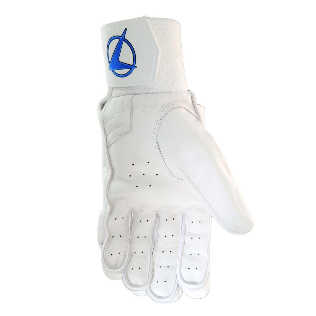 PNARRA White Batting Gloves featuring premium sheep and calf leather palm for enhanced grip