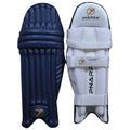 PNARRA navy blue batting pads with modern design and lightweight protection.