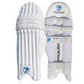 PNARRA white test batting pads with classic design and full leg protection
