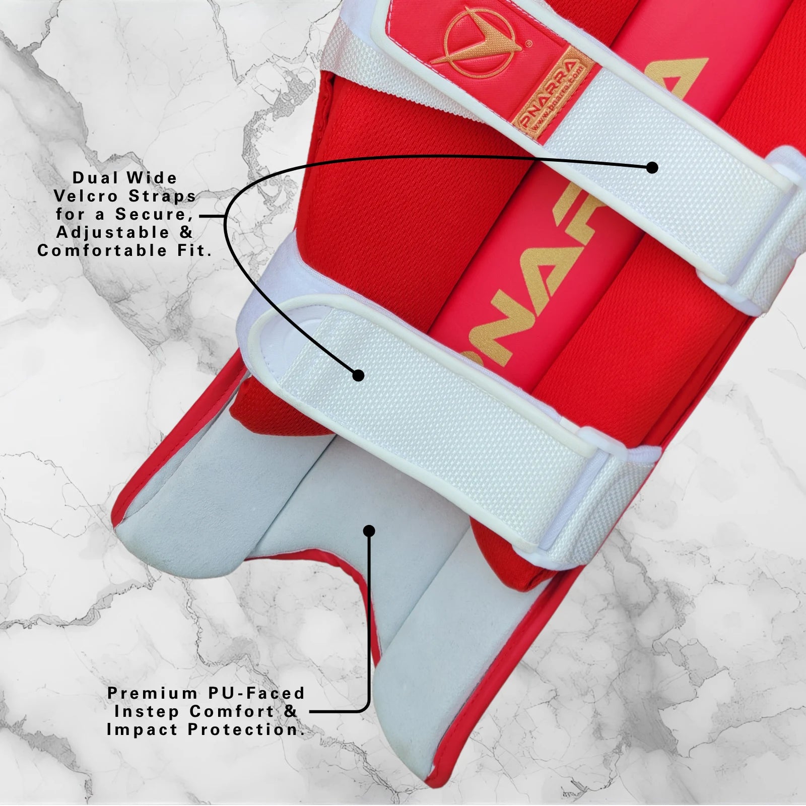 PNARRA PLYERS Batting Pads Red