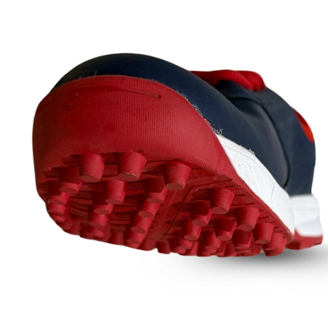 PNARRA Navy Blue cricket shoes red outsole pattern
