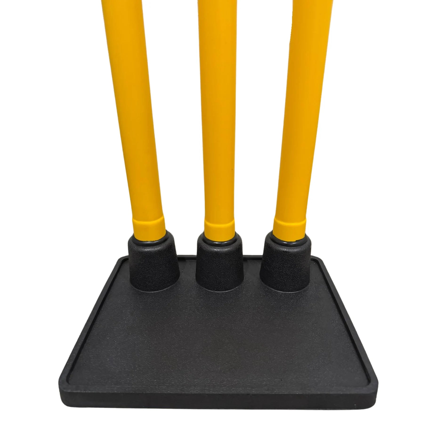 Yellow cricket stumps with black bases - PNARRAA