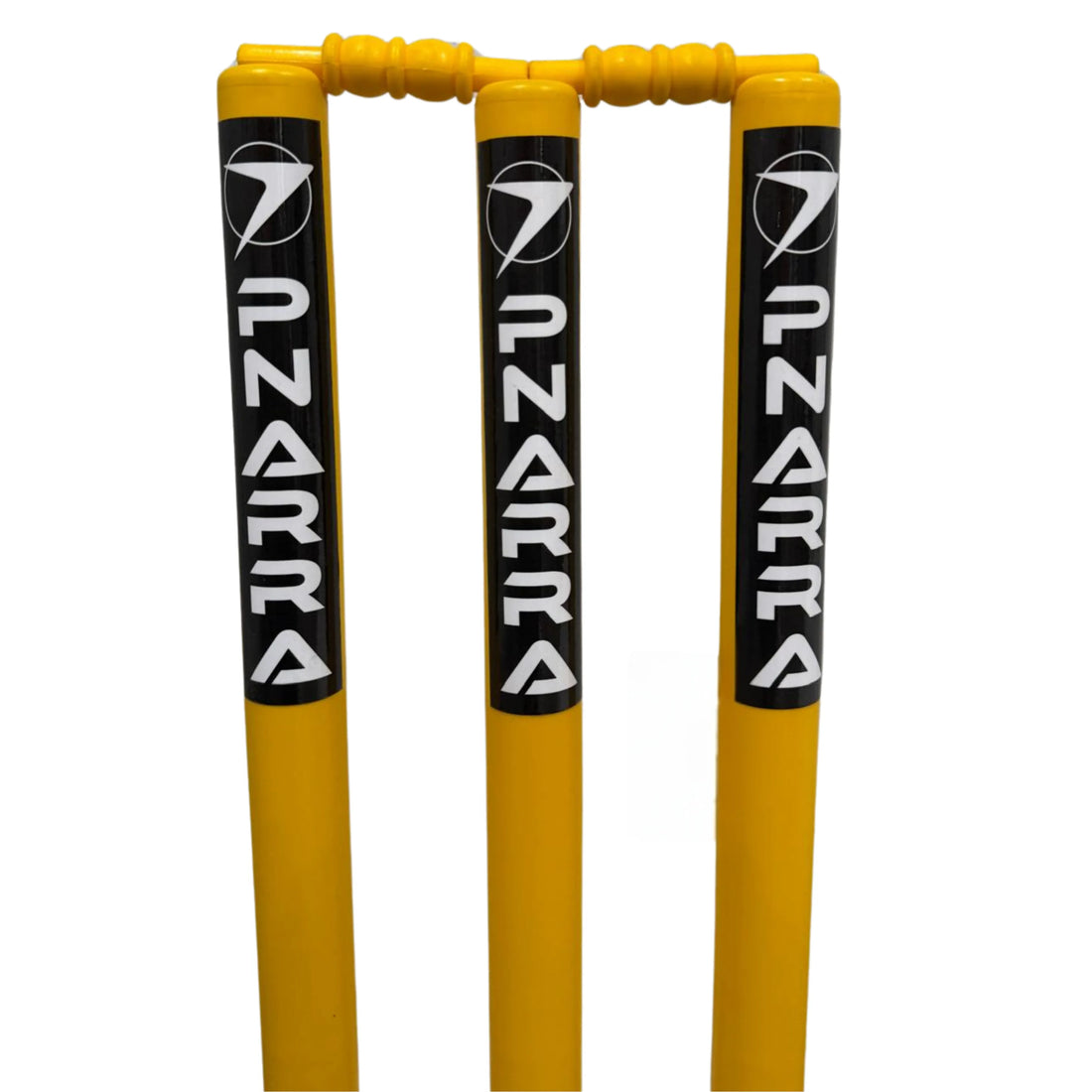 Yellow Cricket Plastic Stumps with black bases - PNARRA