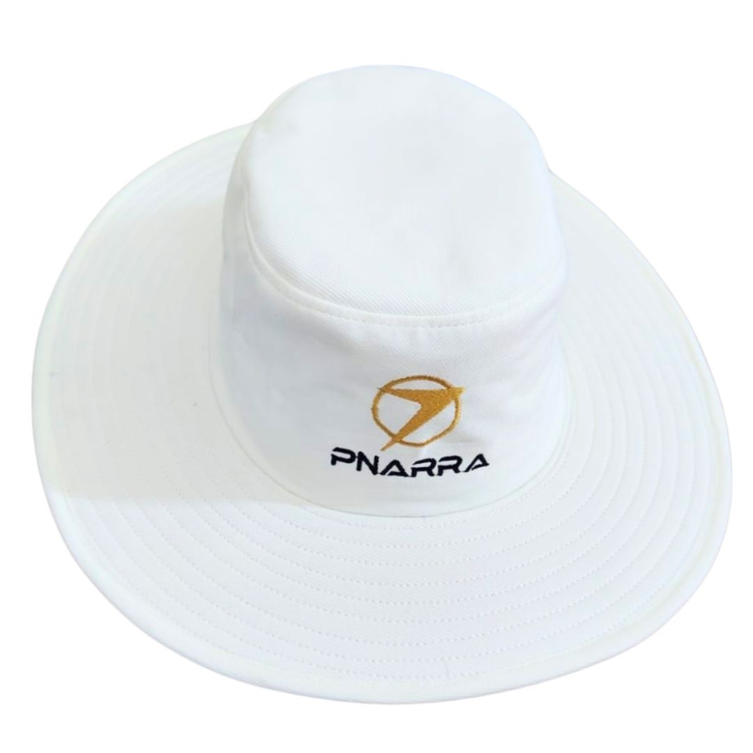 PNARRA Premium White Umpire Hat with wide brim for sun protection